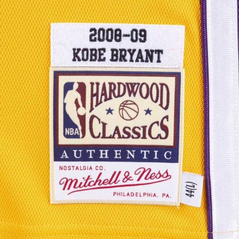 Men's Los Angeles Lakers Finals Kobe Bryant #24 Yellow 08-09 Hardwood Classics Jersey-Pro Kit Vault | Brand New 26/27 Sports Jerseys